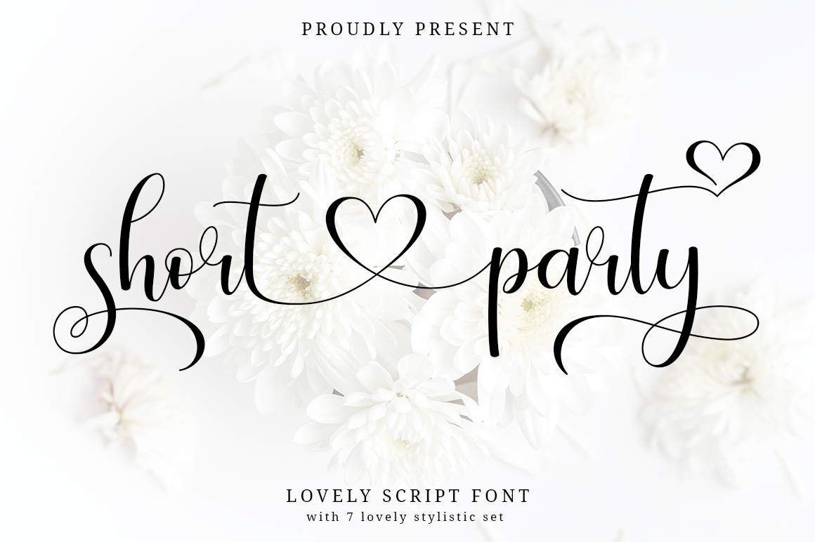 Short Party — wedding font preview