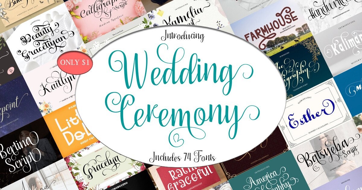 Wedding Ceremony Font Bundle — wedding font preview